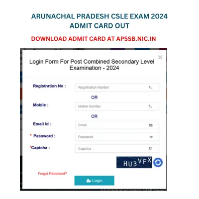 Download Arunachal Pradesh staff selection board admit card at apssb. nic.in. View more details.