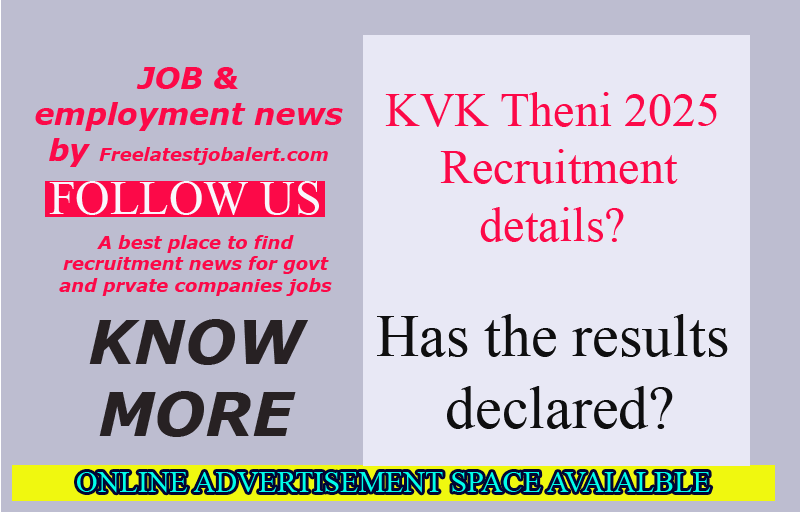 Has the KVK Theni recruitment exam conducted? Know more