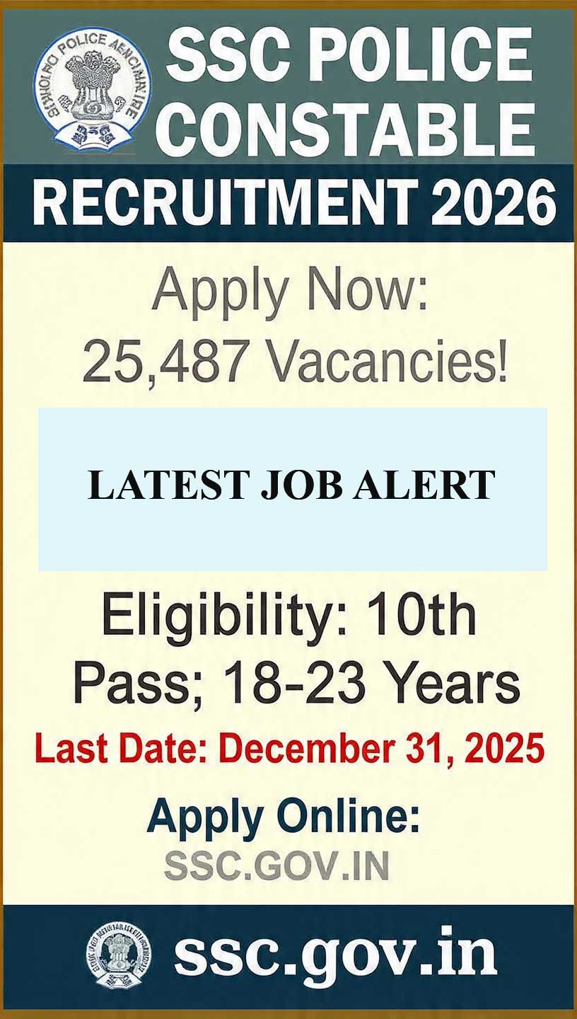 SSC Police constable recruitment 2025 Latest Sarakari naurkri news India