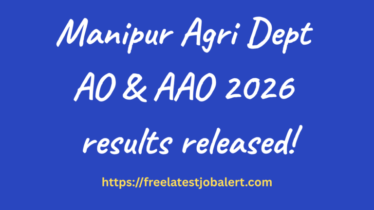 Agri department Manipur AO and AAO results check guide