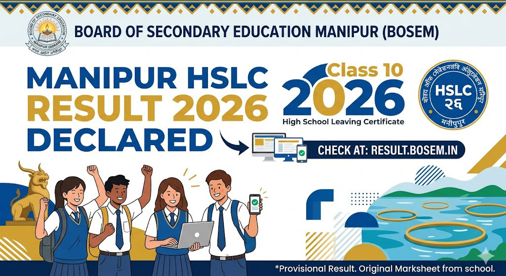 Manipur HSLC result 2026 declared. Check at result.bosem.in