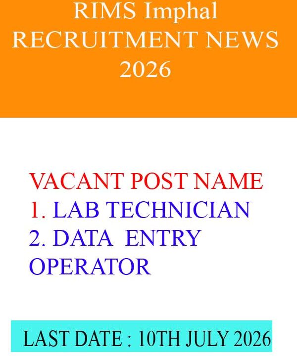RIMS imphal recruitment notificaiton 2026