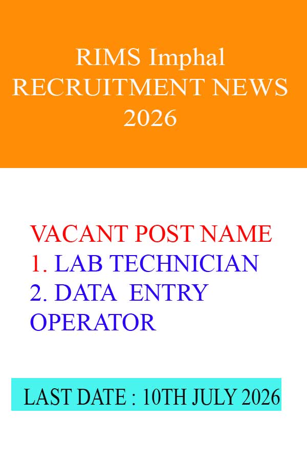 RIMS imphal recruitment notificaiton 2026