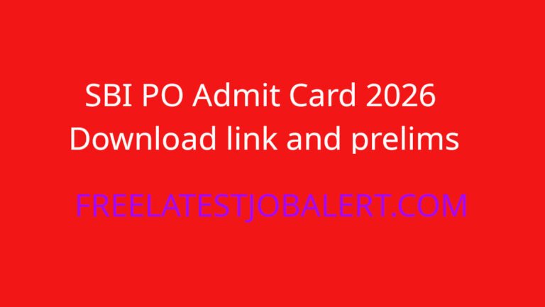 SBI PO Admit Card 2026: Download link and prelims date