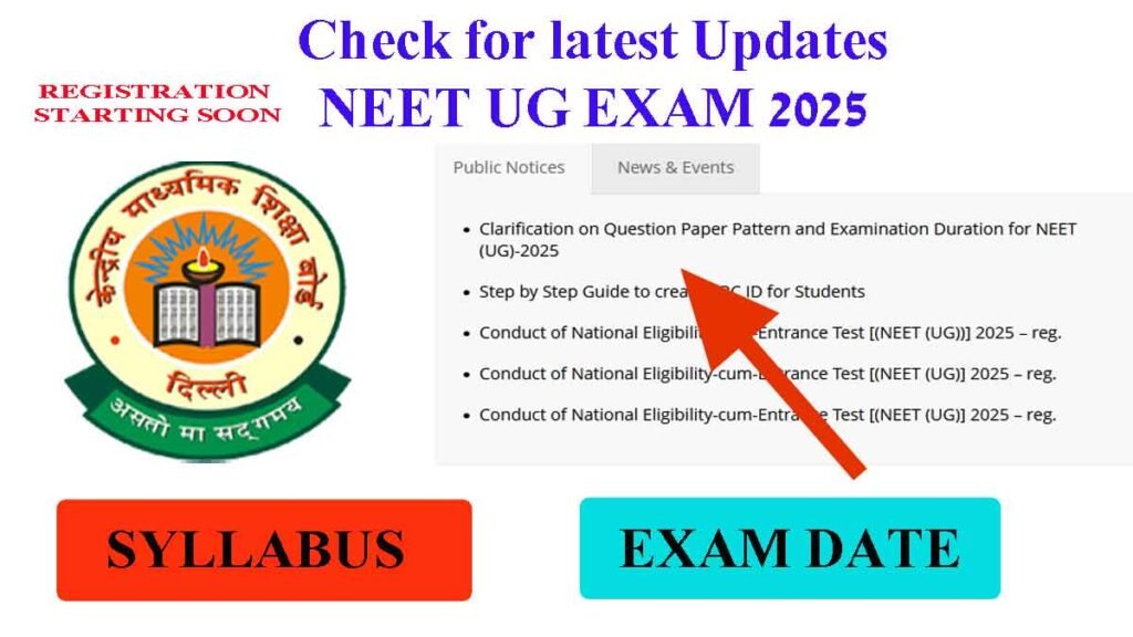 NEET UG 2025 Exam date and rehistration form fill up details